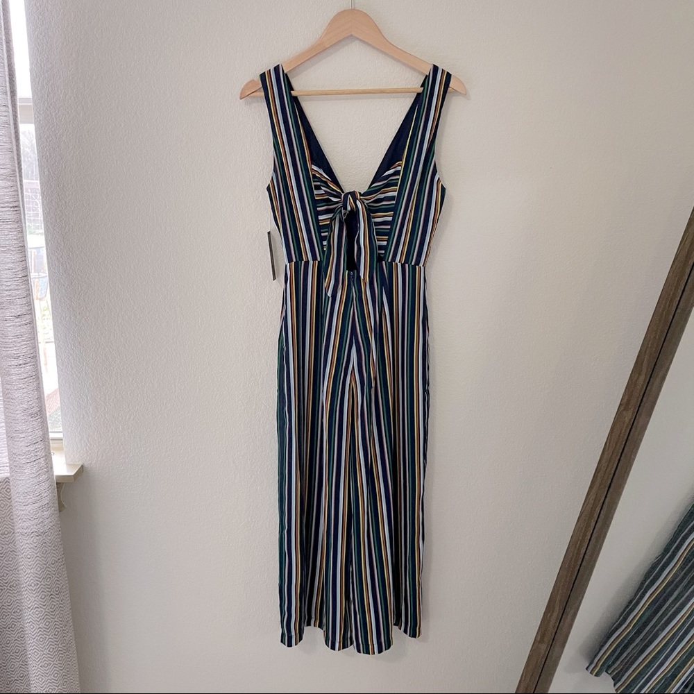 Lulus Allyson Navy Multi Striped Culotte Jumpsuit - Picture 7 of 9